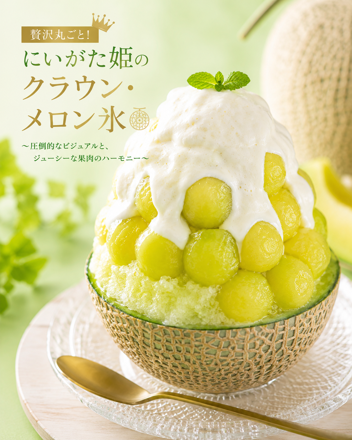にいがた姫のクラウン・メロン氷